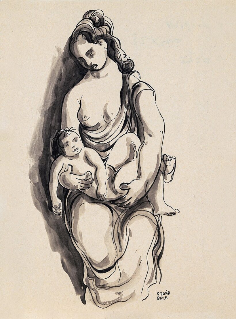 Kádár Béla (1877-1956): Anya gyermekével