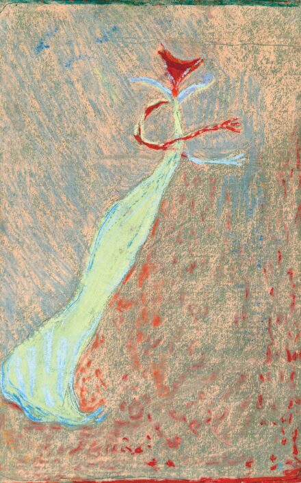 Gedő Ilka (1921-1985): Szellemlány I. (Vera) (Pasztellkép a Judit című olajképhez), 1969