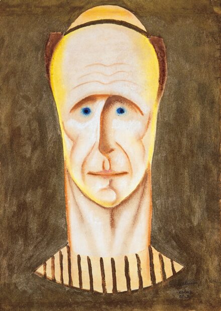 Kádár Béla (1877-1956): Önarckép arany háttérrel, 1928 körül
