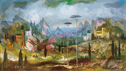 Molnár C. Pál (1894-1981): Itáliai táj lovasokkal