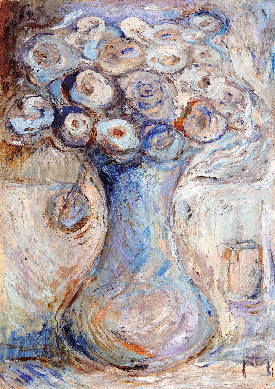 Tóth Menyhért (1904-1980): Kék virágok vázában