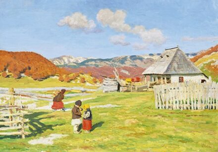 Glatz Oszkár:  Erdély határán (Tanya a Törcsvári szorosban), 1906 körül
