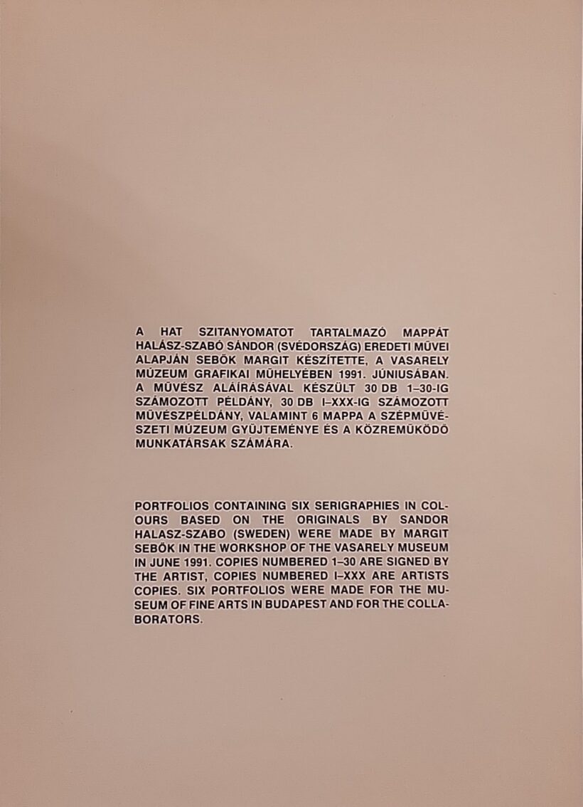 Halász Szabó Sándor (1920 - 1996): 5 lap kompozició (6 lapos mappából), 1991 - Image 2