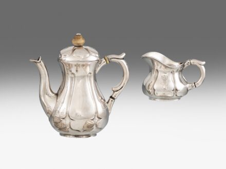 Biedermeier mokkáskanna és tejkiöntő