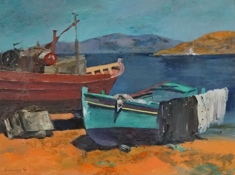 Somogyi Gábor (1938): Vízpart csónakkal