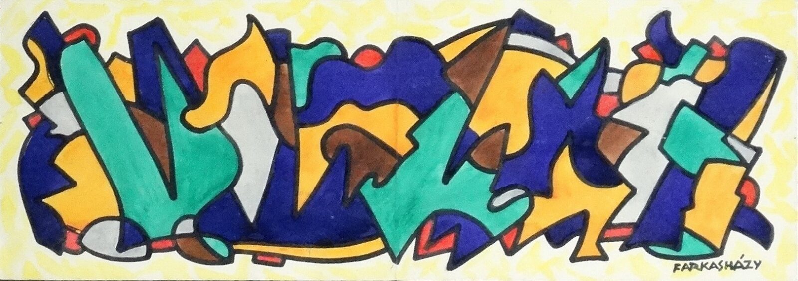 Farkasházy Miklós (1895-1964): Lila-sárga kompozició, jjl.