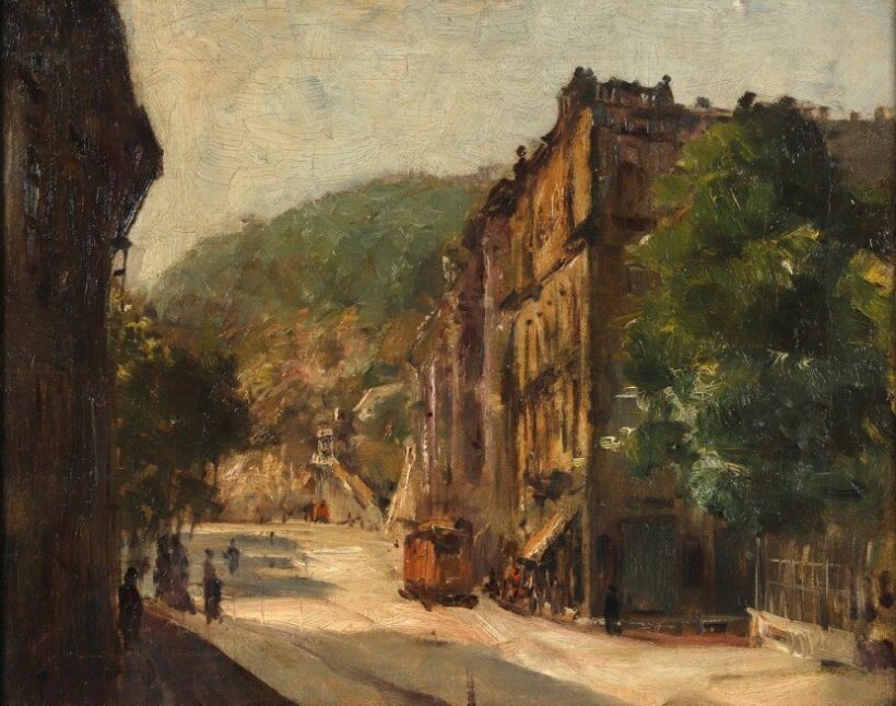 Turmayer Sándor (1879 - 1953): Tabáni látkép 1900 körül
