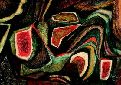 Raffael Győző Viktor(1900 - 1981): Absztrak kompozíció 1963
