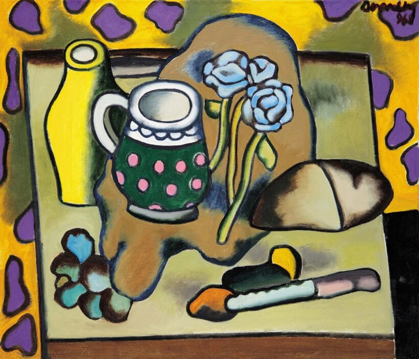Demény Miklós (1939): Korsó virággal, 1968