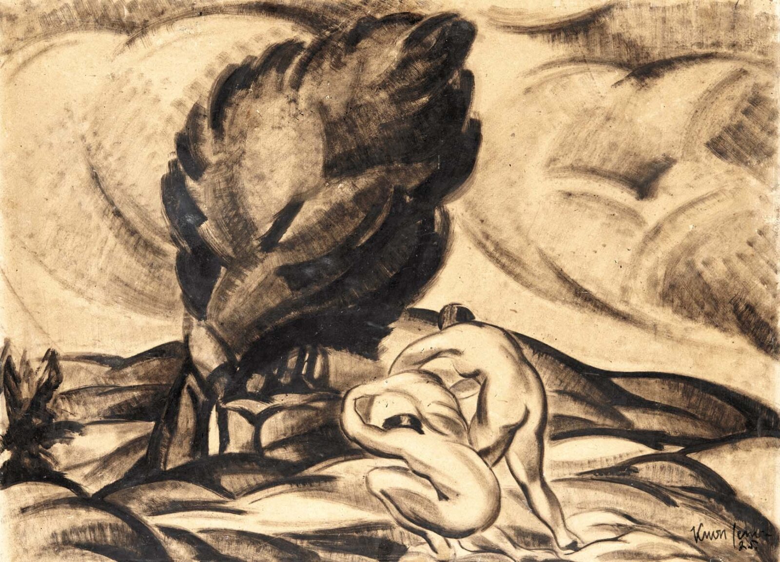 Krón Jenő (1882-1974): Jelenet, 1925
