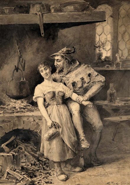 Zichy Mihály (1827-1906): Udvarlás, 1877