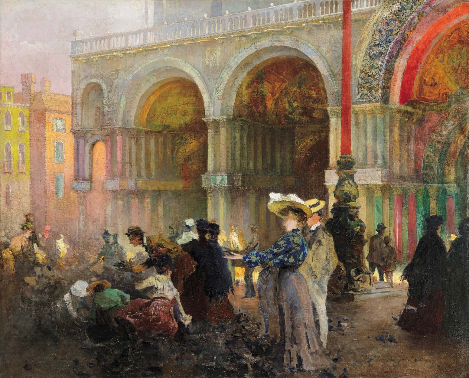 Háry Gyula (1864-1946): Venezia, (Galambetetés a velencei San Marco téren), 1901