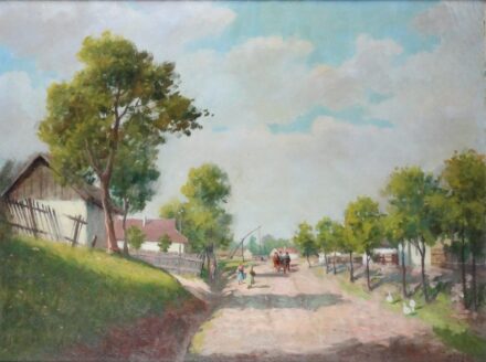 Baráth szignóval : Falusi utca