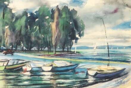 Olvashatatlan szignó: Balatoni kikötő