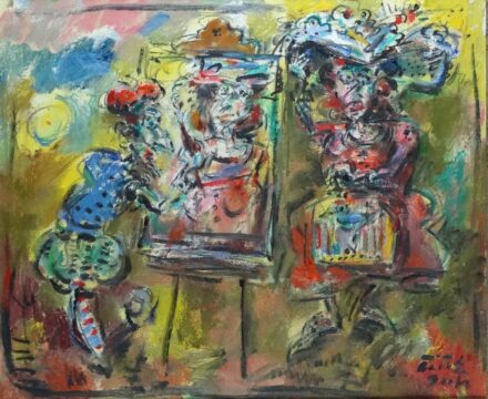 Tóth Ernő (1949): Festő a kertben 2004.