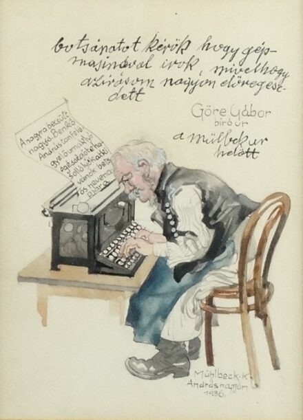 Mühlbeck Károly (1869-1943): Karikatúra 1936.