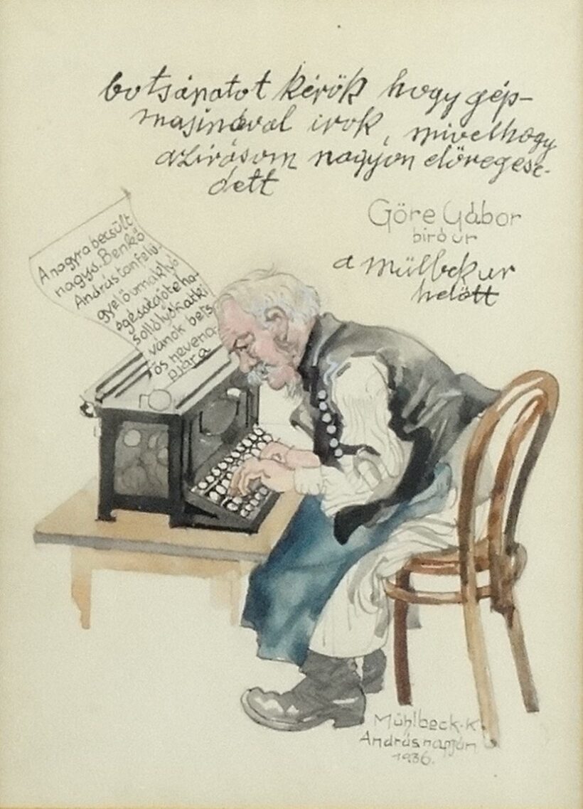 Mühlbeck Károly (1869-1943): Karikatúra 1936.