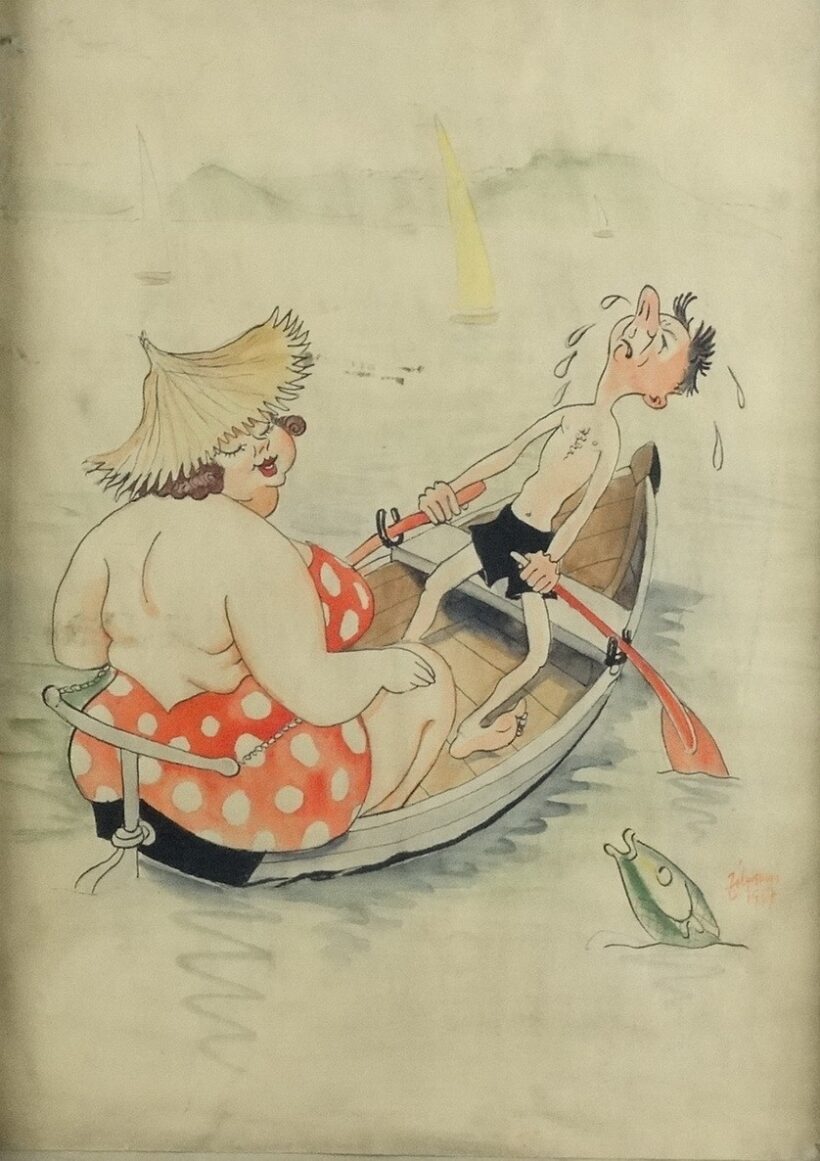 Szapári Schwott Lajos (1907-1987): Karikatura I-II