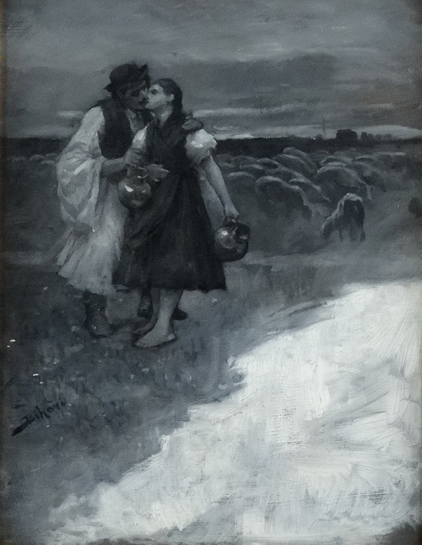 Bihari Sándor (1855-1906): Enyelgés / Vízpart kétoldalas