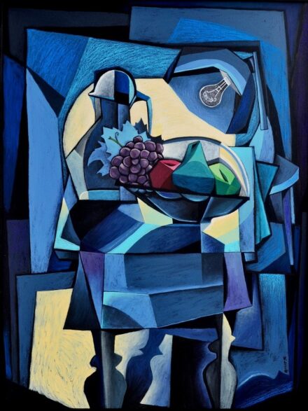 Vinkó Leó (1987): Kubista csendélet szőlővel 2021.