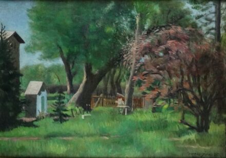 Vörös Géza (1897-1957): Kerttben, Szerencs 1953