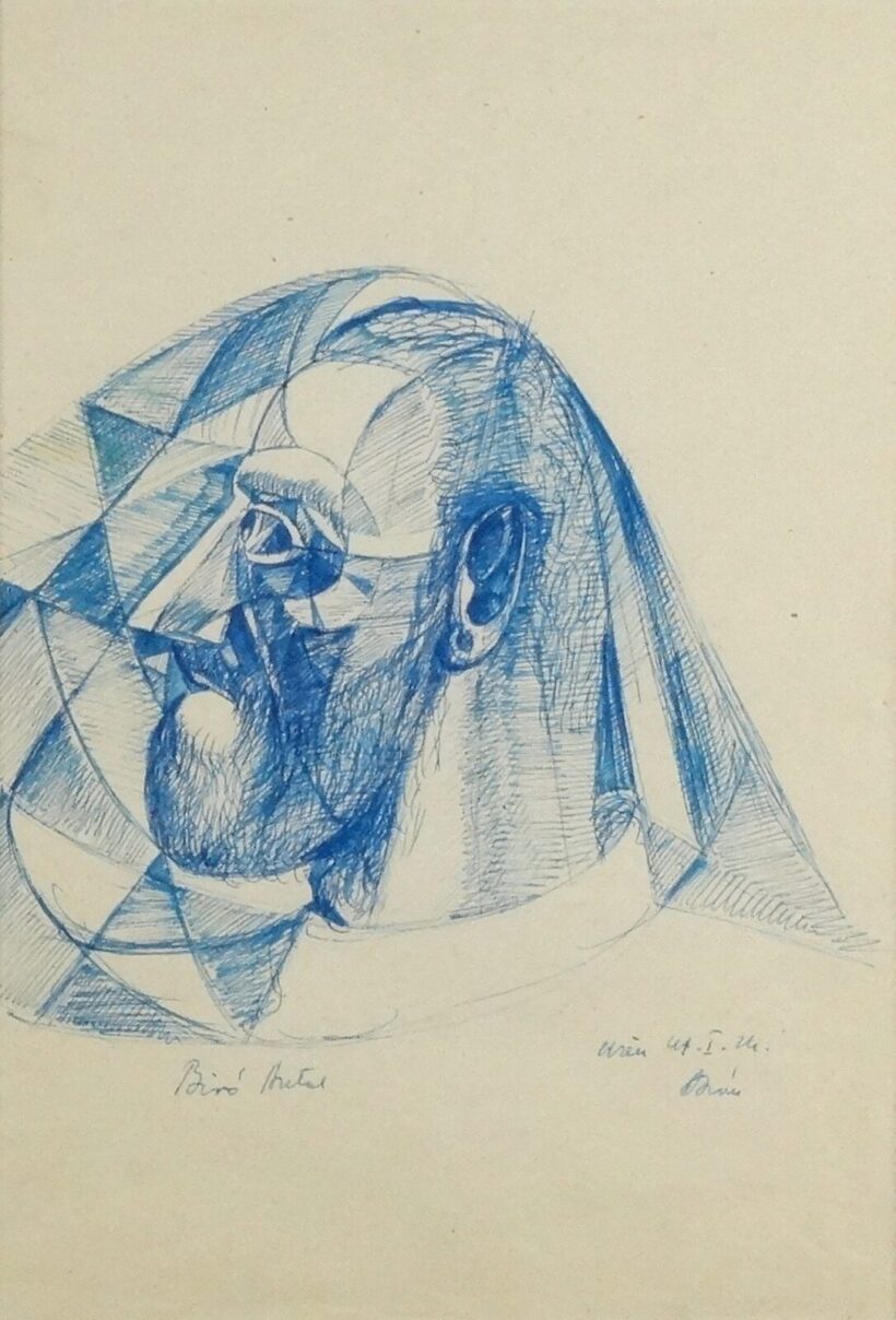 Bíró Antal (1907-1990) : Férfiportré II., 1947 , Bécs