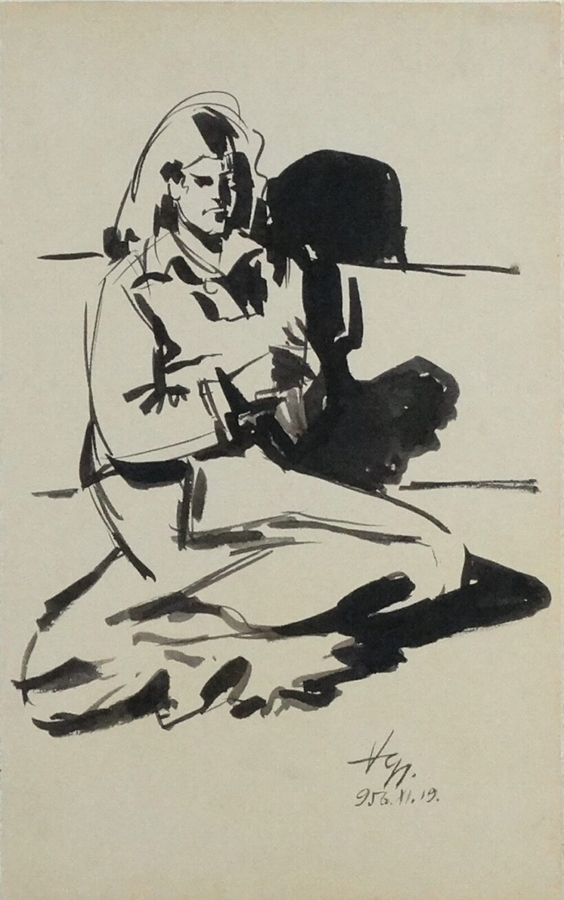 Vincze Győző (1925-2001) : Kötő nő