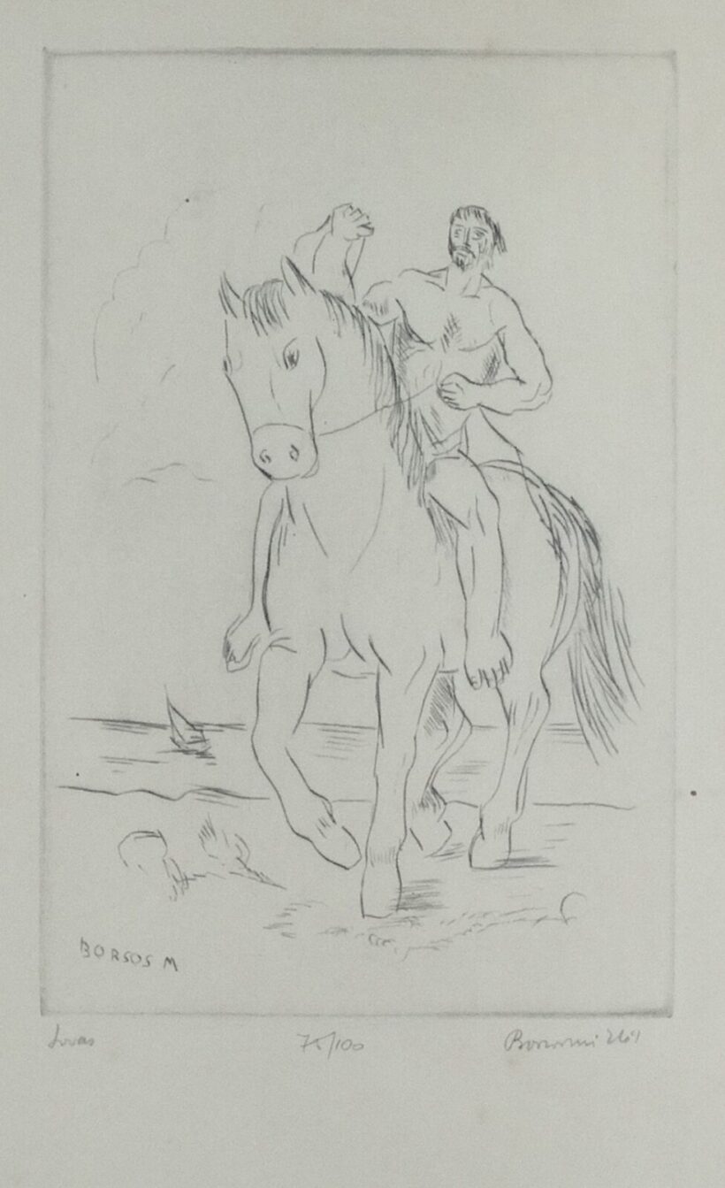 Borsos Miklós (1906 - 1990) : Lovas 75/100