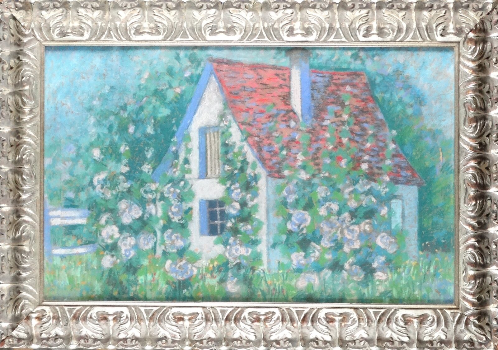 Sassy Attila (1880-1967) : Kertrészlet mályvákkal