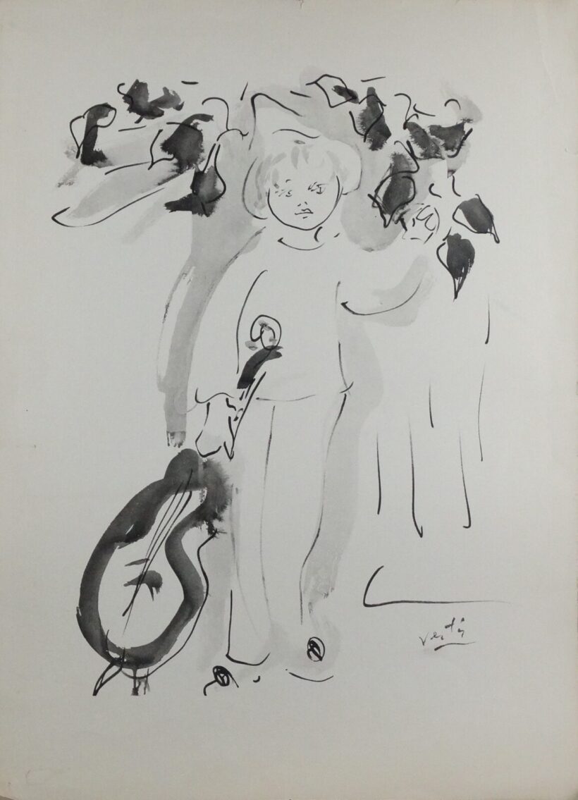 Vértes Marcell (1895-1961) : Harlekin gitárral