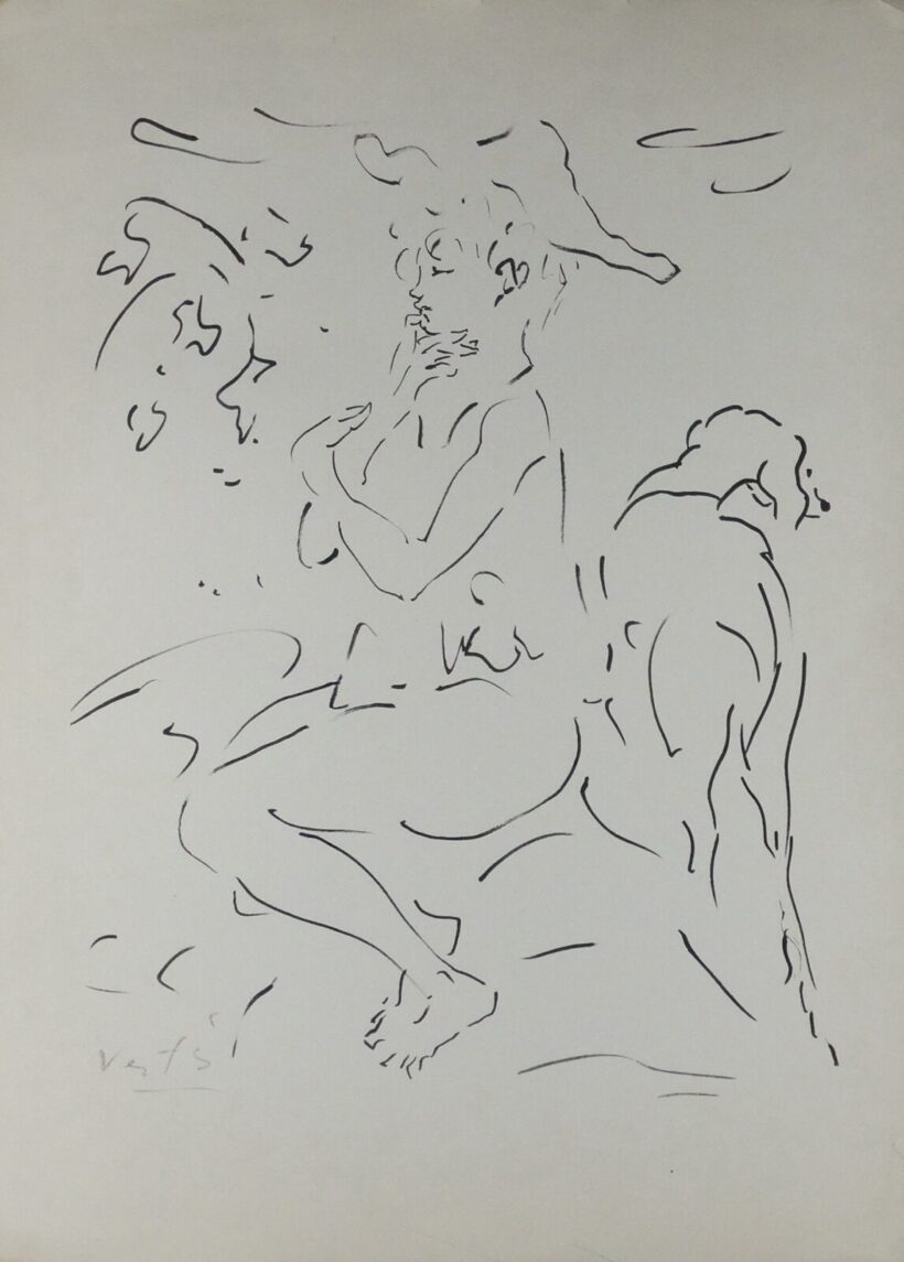 Vértes Marcell (1895-1961) : Harlekin kutyával