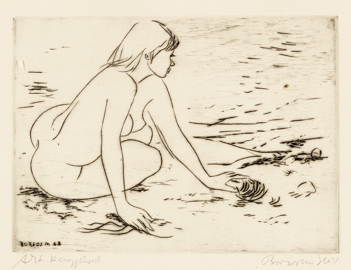 Borsos Miklós: Akt kagylóval, 1968
