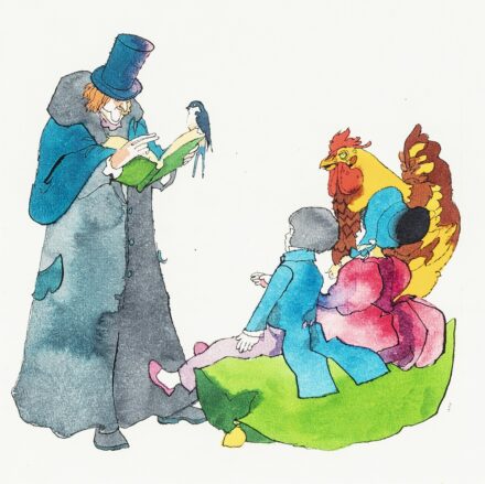 Szecskó Tamás: Olle Luköie - Illusztráció H. C. Andersen: A szerencsetündér sárcipője című könyvéhez