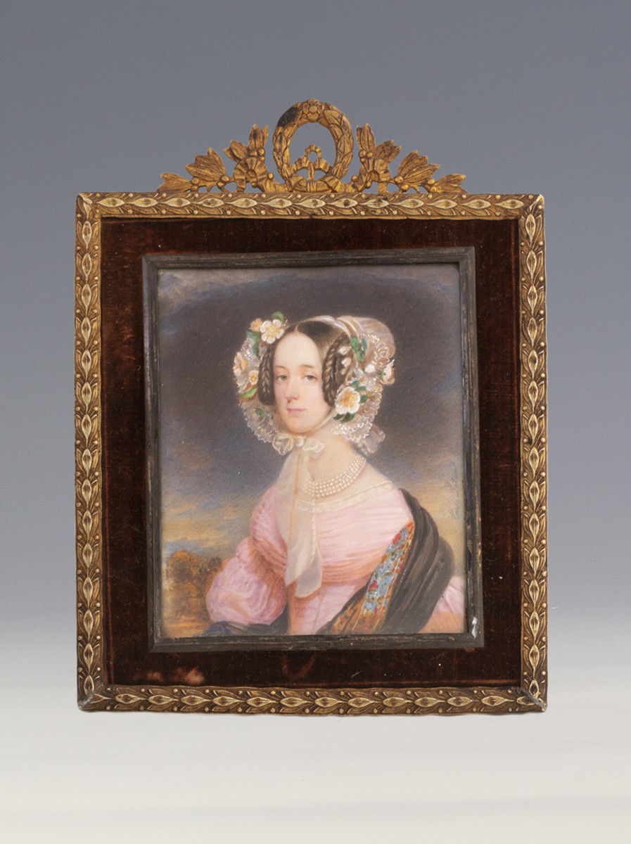 Ismeretlen XIX. századi miniatűrfestő, Moritz Michael Daffinger után: Női portré
