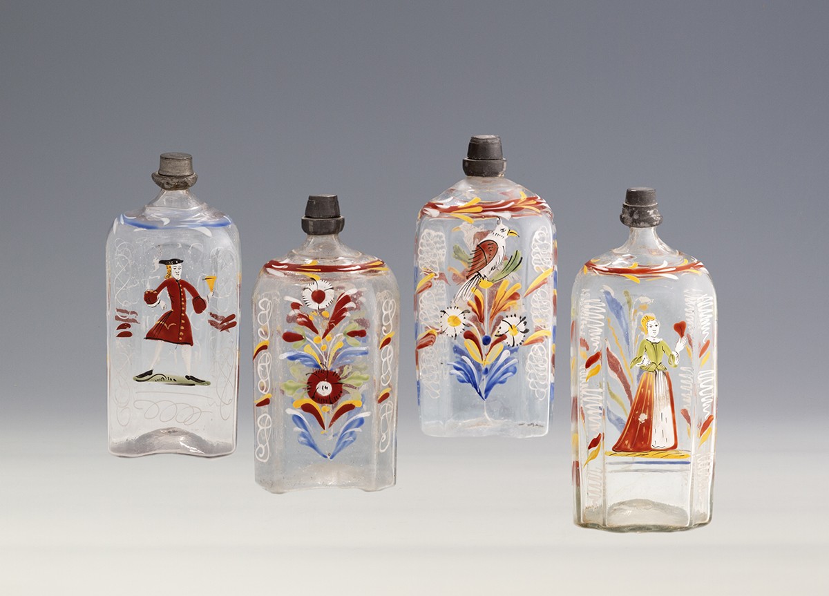 4 darab butella
, Osztrák, 1770 körül