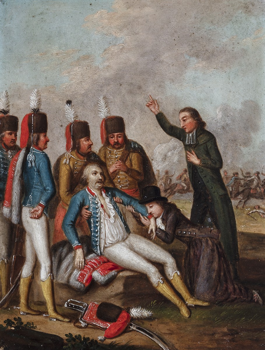 Ismeretlen osztrák vagy magyar festő 1800 körül: Abaty Gróf halála