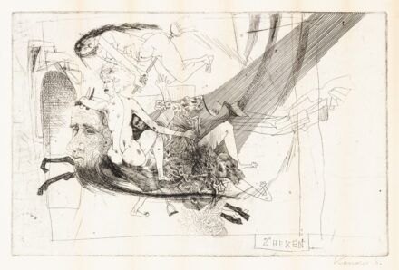 Kondor Béla: Két boszorka (Dürer sorozat), 1969