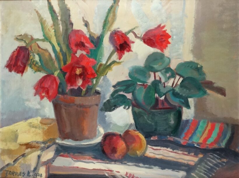 Farkas Lajos (1919 - 1998) : Kaktuszvirág 1978