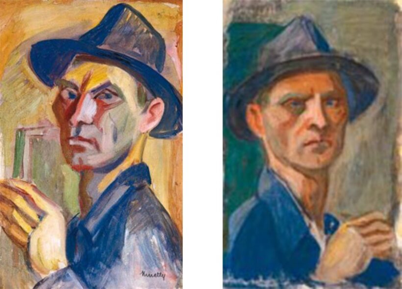 Kmetty János (1889-1975): Kalapos önarckép