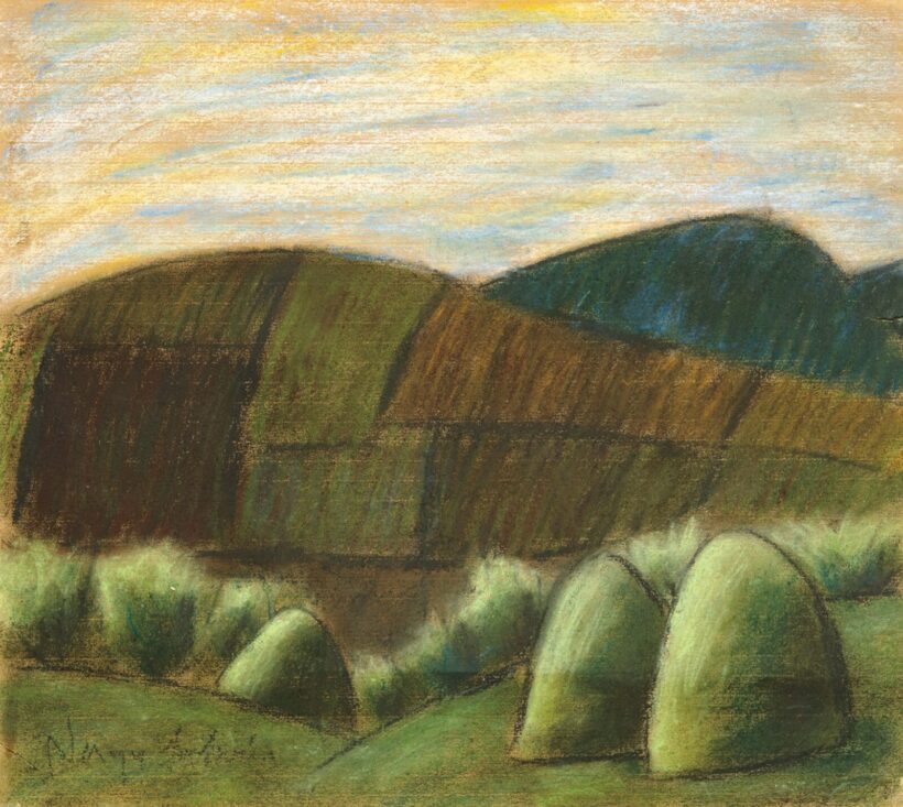 Nagy István (1873-1937): Dombos táj boglyákkal