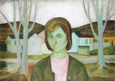 Somos Miklós (1933-2009): Lány dombos tájban