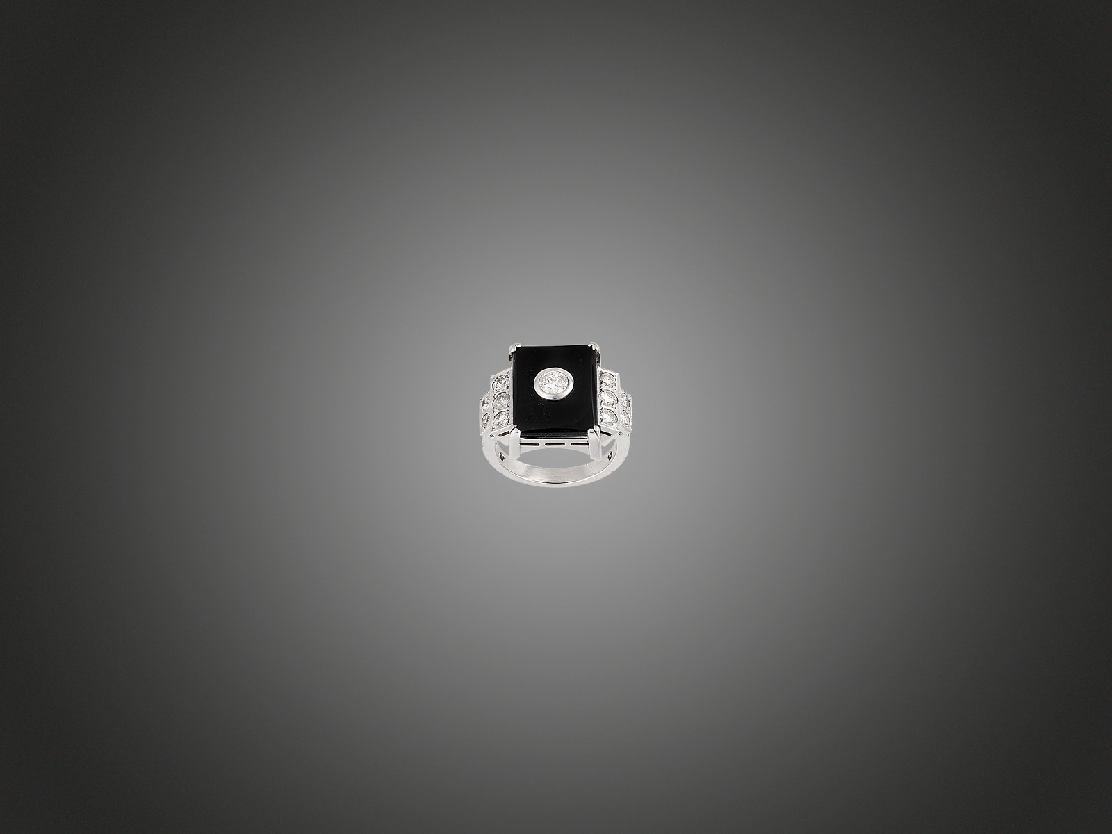 Briliáns ónix gyűrű