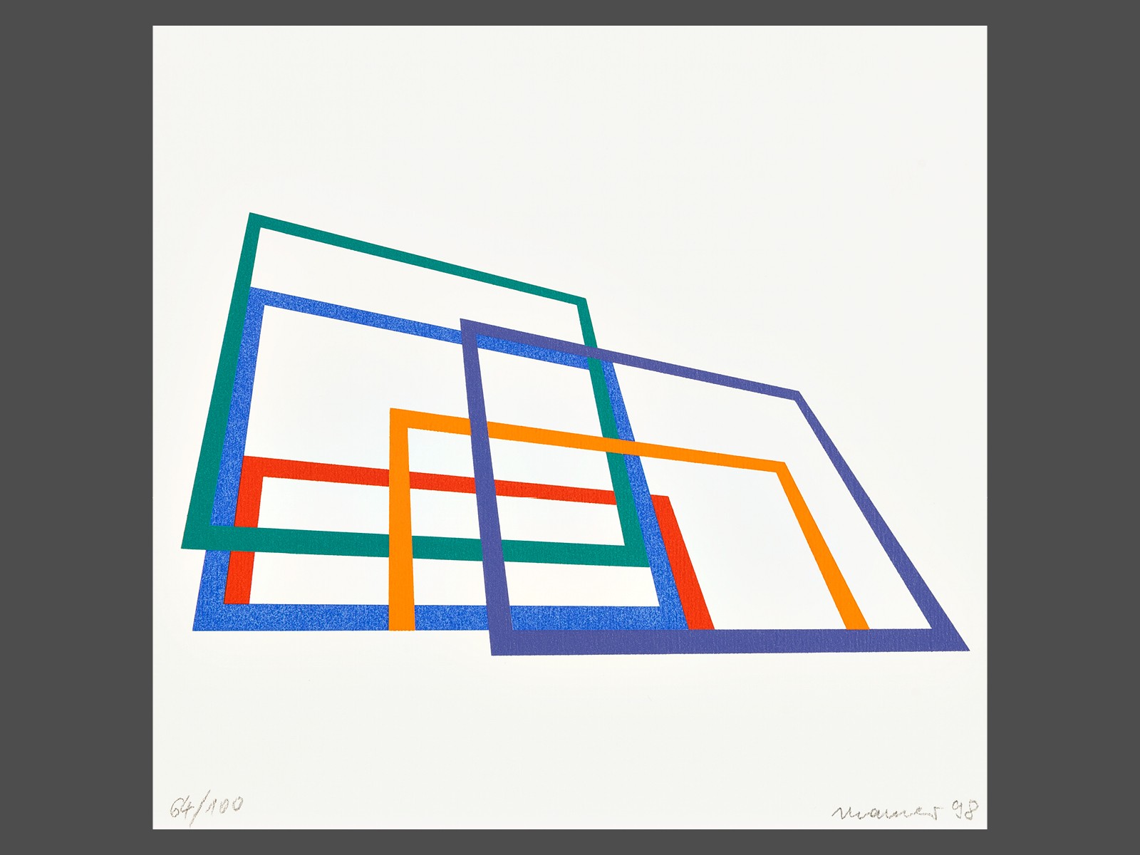 Maurer Dóra: Színes négyzetek, 1998