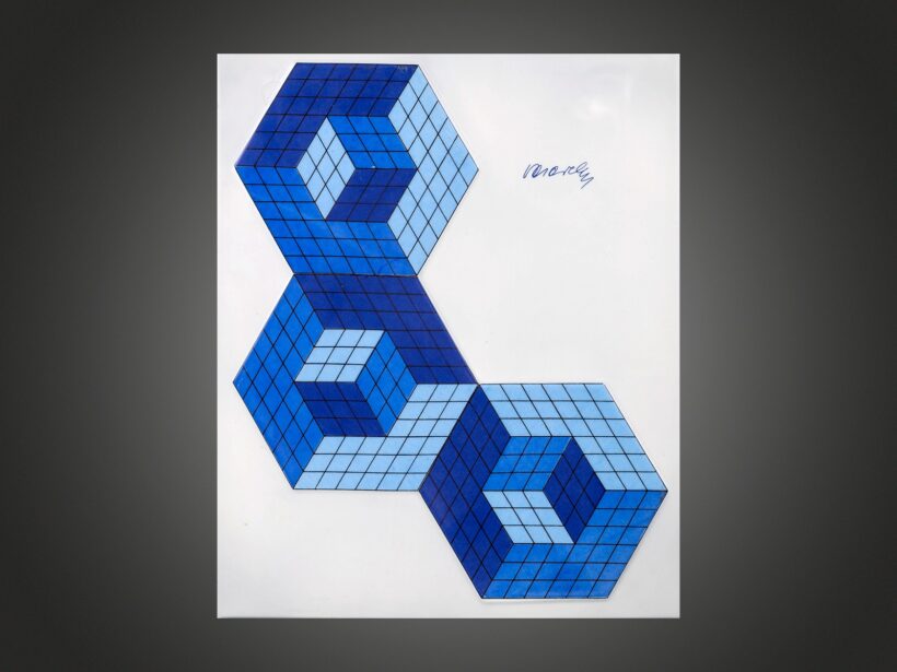Victor Vasarely - Kék hexa 3.