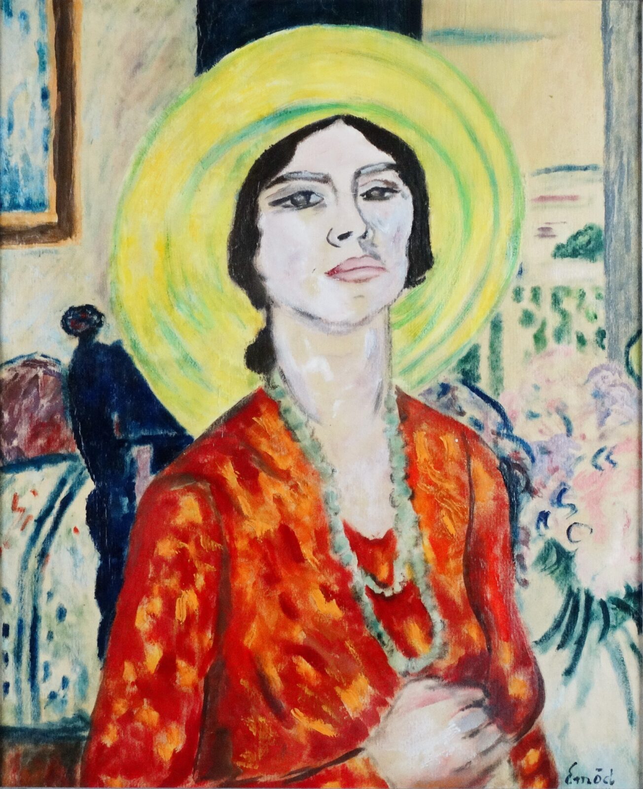 Emőd Aurél (1897-1958) : Sárga kalap