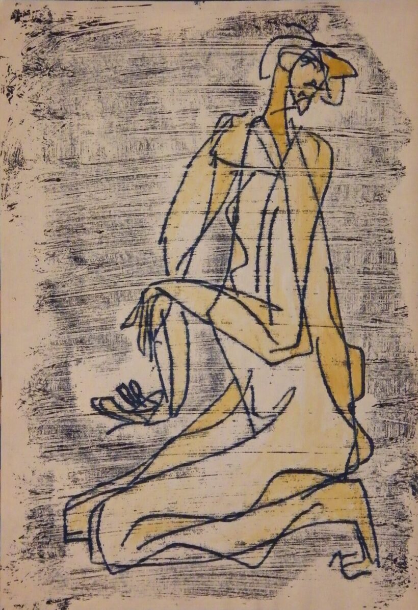 Csíkvári Péter (1953 - 2012) : Térdelő nő