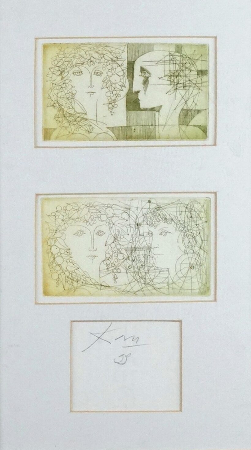 Kass János (1927 - 2010) : Két rézkarc, 1999