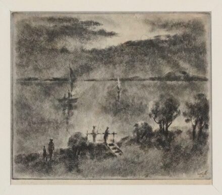 Kórusz József (1927-2010) : Alkony a Balatonon, 1959
