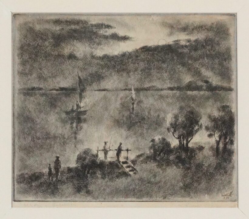Kórusz József (1927-2010) : Alkony a Balatonon, 1959