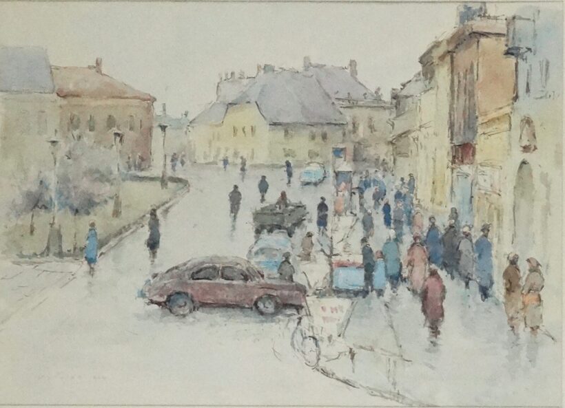 Artner Ferenc (1904-1981) : Főtéri részlet I., 1964